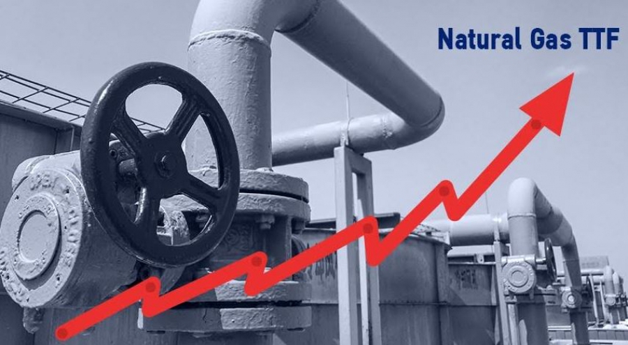 Άλμα σε υψηλό 4 μηνών για τις τιμές του TTF στα 62,58 ευρώ/MWh