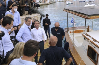 Επιθεώρηση Μητσοτάκη στα έργα για την ένταξη του νησιού στην πρωτοβουλία GR - eco islands