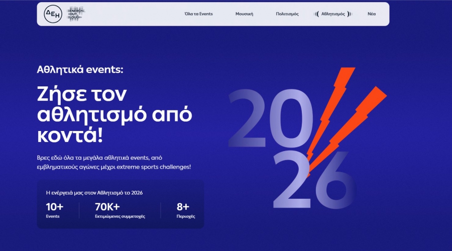Ο απόλυτος ψηφιακός προορισμός για μουσική, πολιτισμό και αθλητισμό με την ενέργεια της ΔΕΗ