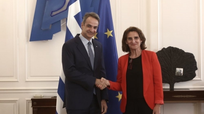 Συνάντηση Μητσοτάκη - Ribera: Η Ελλάδα έχει κάνει εντυπωσιακή δουλειά στη μείωση εκπομπών Co2 σε σχέση με το 1990