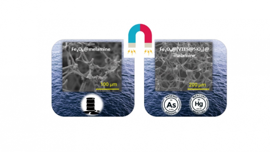 Το Εθνικό Ίδρυμα Ερευνών παρουσίασε μαγνητικά σφουγγάρια που απορροφούν το πετρέλαιο, το αρσενικό και τον υδράργυρο