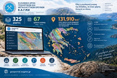 ΕΑΓΜΕ: 325 χάρτες, 67 χρόνια γνώσης, 131.910 km² στον πρώτο ενιαίο ψηφιακό γεωλογικό χάρτη της χώρας