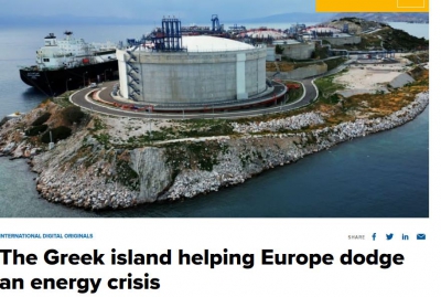 Αφιέρωμα του CNBC στη Ρεβυθούσα: «Το ελληνικό νησί που βοηθά την Ευρώπη να αποφύγει την ενεργειακή κρίση»